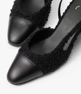 SLINGBACKS BLACK IRIDESCENT TWEED